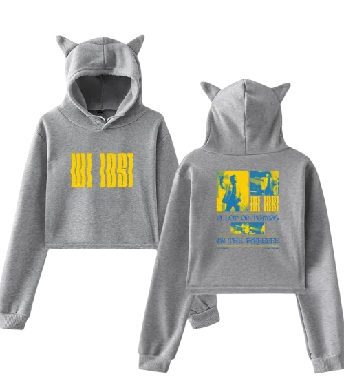 The Weeknd Hoodie showing some iconic images related to this artist